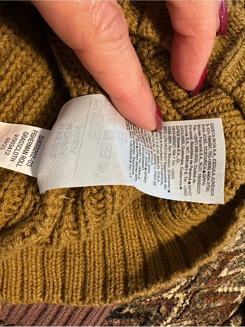 Old Navy Women’s M Petite Olive Green Cable Knit Turtleneck Sweater 100% Cotton - Picture 6 of 6